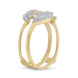 14kt Yellow Gold Womens Round Diamond Wedding Wrap Ring Guard Enhancer 1/2 Cttw