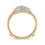 14kt Yellow Gold Womens Round Diamond Wedding Wrap Ring Guard Enhancer 1/2 Cttw