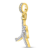 10kt Yellow Gold Mens Round Diamond Basketball Charm Pendant 1/5 Cttw