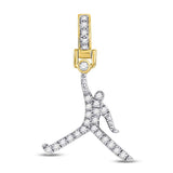 10kt Yellow Gold Mens Round Diamond Basketball Charm Pendant 1/5 Cttw