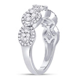 14kt White Gold Womens Round Diamond Anniversary Band Ring 1 Cttw