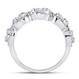 14kt White Gold Womens Round Diamond Anniversary Band Ring 1 Cttw