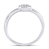 10kt Tri-Tone Gold Womens Round Diamond Trio Stackable Band Ring Set 1/5 Cttw