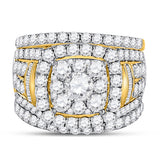 14kt Yellow Gold Round Diamond Bridal Wedding Ring Band Set 4 Cttw