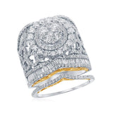 14kt Two-tone Gold Round Diamond Bridal Wedding Ring Band Set 3 Cttw