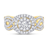 14kt Yellow Gold Round Diamond 3-Piece Bridal Wedding Ring Set 1 Cttw