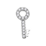10kt White Gold Womens Round Diamond Lock Key Fashion Earrings 1/10 Cttw