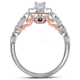 14kt Two-tone Gold Round Diamond Solitaire Bridal Wedding Engagement Ring 3/4 Cttw