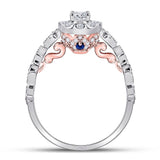 14kt Two-tone Gold Round Diamond Solitaire Bridal Wedding Engagement Ring 3/4 Cttw