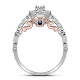 14kt Two-tone Gold Round Diamond Solitaire Bridal Wedding Engagement Ring 3/4 Cttw