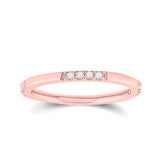 10kt Rose Gold Womens Round Diamond Stackable Band Ring 1/10 Cttw
