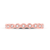 14kt Rose Gold Womens Round Diamond Dot Stackable Band Ring 1/10 Cttw