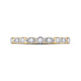 14kt Yellow Gold Womens Round Diamond Stackable Band Ring 1/8 Cttw