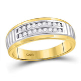 10kt Two-tone Gold His Hers Round Diamond Cluster Matching Wedding Set 3/4 Cttw