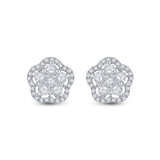 14kt Yellow Gold Womens Round Diamond Star Cluster Earrings 3/4 Cttw