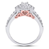 14kt Two-tone Gold Round Diamond Solitaire Bridal Wedding Engagement Ring 3/4 Cttw