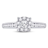 14kt White Gold Round Diamond Solitaire Bridal Wedding Engagement Ring 1/2 Cttw