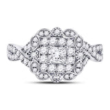 14kt White Gold Princess Diamond Solitaire Bridal Wedding Engagement Ring 1 Cttw