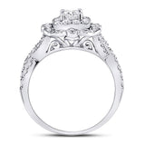 14kt White Gold Princess Diamond Solitaire Bridal Wedding Engagement Ring 1 Cttw