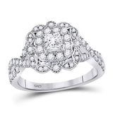 14kt White Gold Princess Diamond Solitaire Bridal Wedding Engagement Ring 1 Cttw