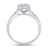 14kt White Gold Round Diamond Solitaire Bridal Wedding Engagement Ring 1 Cttw
