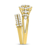 14kt Yellow Gold His Hers Round Diamond Solitaire Matching Wedding Set 1-1/2 Cttw
