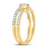 14kt Yellow Gold Womens Round Diamond Fashion Heart Ring 1/3 Cttw
