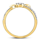 14kt Yellow Gold Womens Round Diamond Fashion Heart Ring 1/3 Cttw