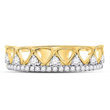 14kt Yellow Gold Womens Round Diamond Triangle Band Ring 1/3 Cttw
