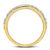 14kt Yellow Gold Womens Round Diamond Triangle Band Ring 1/3 Cttw