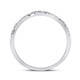 10kt White Gold Womens Round Diamond Contoured Stackable Band Ring 1/5 Cttw