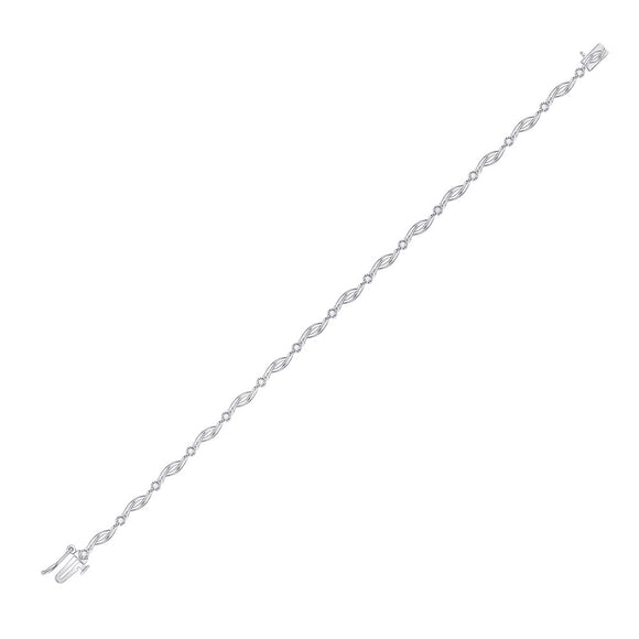 10kt White Gold Womens Round Diamond Fashion Bracelet 1/4 Cttw