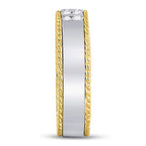 14kt Two-tone Gold His Hers Round Diamond Cluster Matching Wedding Set 1 Cttw