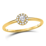 10kt Yellow Gold Womens Round Diamond Solitaire Stackable Band Ring 1/5 Cttw