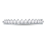 10kt White Gold Womens Round Diamond Modern Style Stackable Band Ring 1/3 Cttw