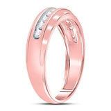 10kt Rose Gold Mens Round Diamond Wedding Band Ring 1/4 Cttw