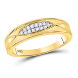 10kt Yellow Gold His Hers Round Diamond Cluster Matching Wedding Set 3/8 Cttw