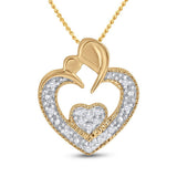 10kt Yellow Gold Womens Round Diamond Heart Pendant .03 Cttw