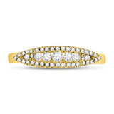 14kt Yellow Gold Womens Round Diamond Fashion Band Ring 3/8 Cttw