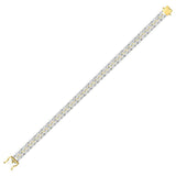 10kt Yellow Gold Mens Round Diamond Cuban Link Choker Bracelet 2-5/8 Cttw