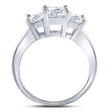 14kt White Gold Princess Diamond 3-stone Bridal Wedding Engagement Ring 1-1/2 Cttw