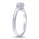 14kt White Gold Princess Diamond 3-stone Bridal Wedding Engagement Ring 1/4 Cttw