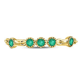 10kt Yellow Gold Womens Round Emerald Dot Stackable Band Ring 1/20 Cttw
