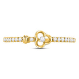 10kt Yellow Gold Womens Round Diamond Spade Stackable Band Ring 1/6 Cttw