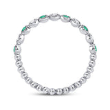10kt White Gold Womens Round Emerald Diamond Dot Stackable Band Ring 1/6 Cttw