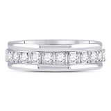 10kt White Gold Womens Round Diamond Single Row Band Ring 1/2 Cttw