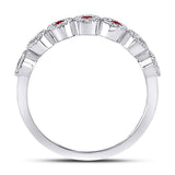 10kt White Gold Womens Round Ruby Circle Stackable Band Ring 1/2 Cttw