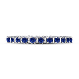 10kt White Gold Womens Round Blue Sapphire Stackable Band Ring 1 Cttw
