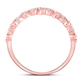 10kt Rose Gold Womens Round Diamond Stackable Band Ring 1/6 Cttw