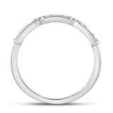 10kt White Gold Womens Round Diamond Stackable Band Ring 1/10 Cttw
